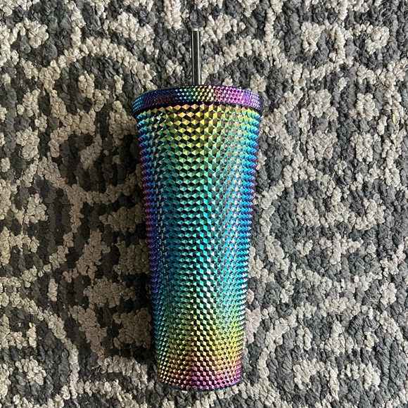 Starbucks 2023 Black Bling Studded Rainbow Cold Cup Tumbler with Straw - Picture 4 of 4